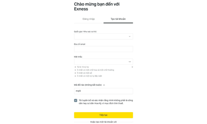 Tối ưu hóa giao dịch với mã đối tác Exness 4 Nhập mã đối tác của GenZ Đầu Tư