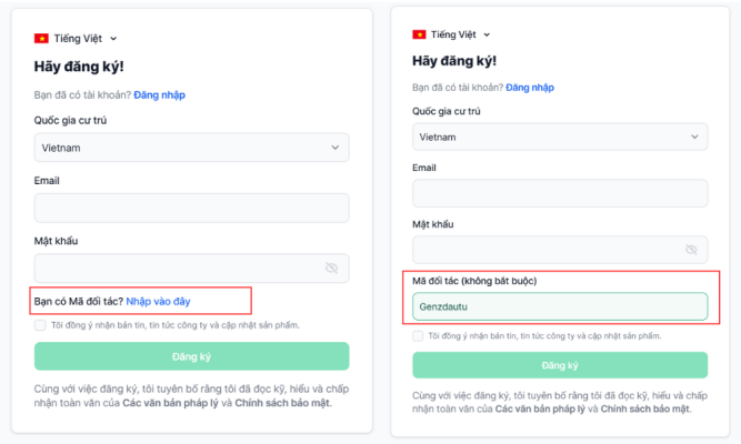 Mã đối tác XM: Giảm phí giao dịch, nhận thưởng và hỗ trợ chuyên nghiệp 4 Sử dụng mã đối tác "Genzdautu"