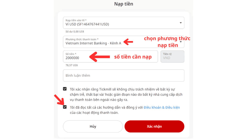 Hướng dẫn quy trình nạp tiền trên sàn Tickmill mới nhất năm 2025 3 Điền thông tin nạp tiền