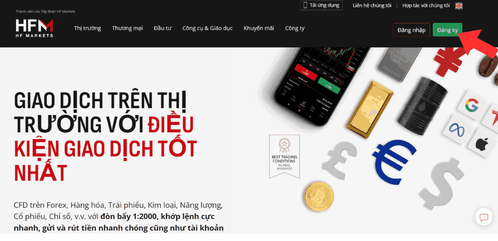 Hướng dẫn chi tiết cách mở tài khoản sàn HFM mới nhất năm 2025 3 Truy cập vào website sàn HFM