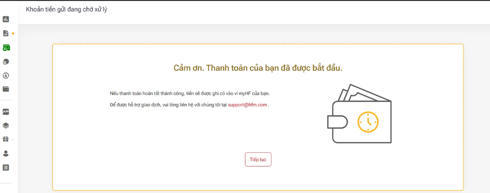 Hướng dẫn chi tiết quy trình nạp tiền sàn HFM mới nhất năm 2025 5 Xác nhận thanh toán