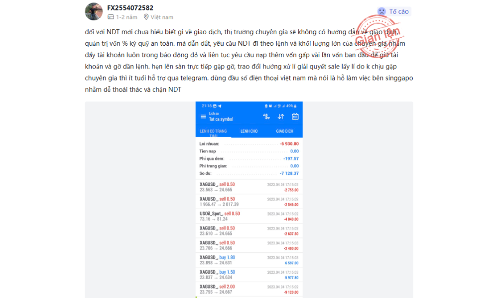 Sàn CH Markets có lừa đảo không? Đánh giá chi tiết sàn CH Markets 3 Khách hàng bị lừa đảo bởi nhân viên sàn