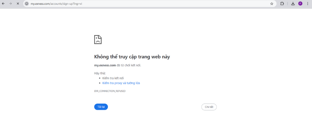 Hướng dẫn khắc phục lỗi Không thể kết nối trên sàn giao dịch Exness 2 lỗi không thể kết nối sàn exness