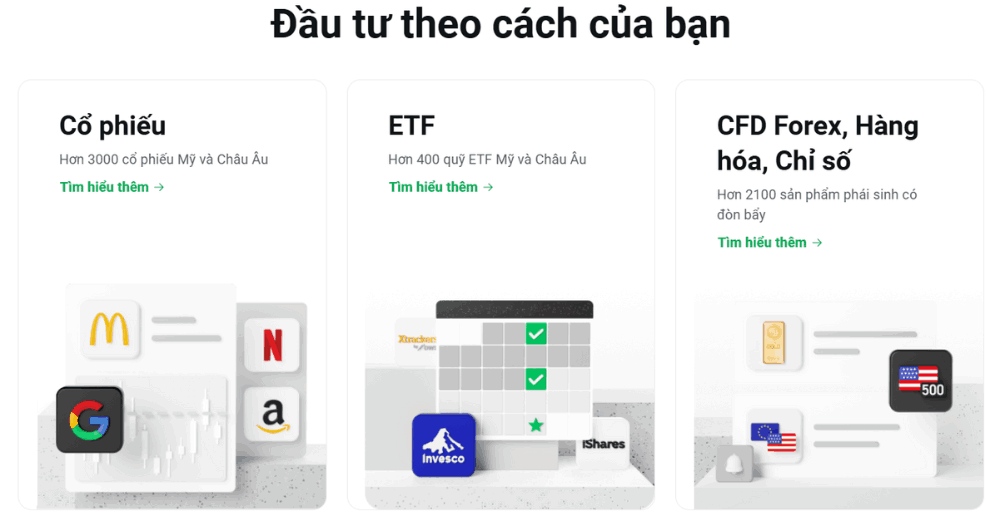 Sàn XTB có lừa đảo không? Đánh giá chi tiết sàn XTB năm 2025 3 sản phẩm giao dịch sàn xtb