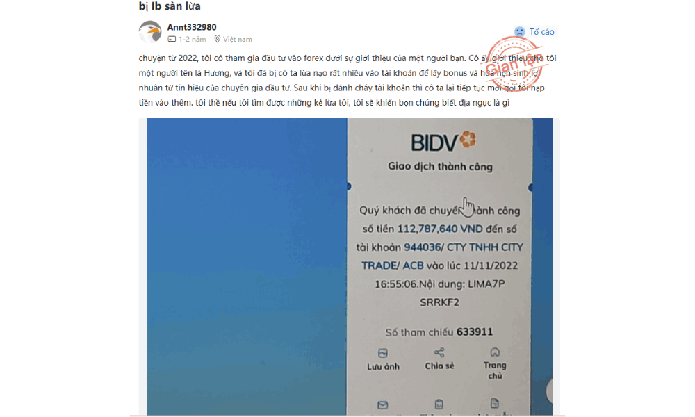 Sàn Alpha Trading Hub có uy tín không? Đánh giá chi tiết năm 2025 3 Tố cáo của khách hàng bị ib lừa