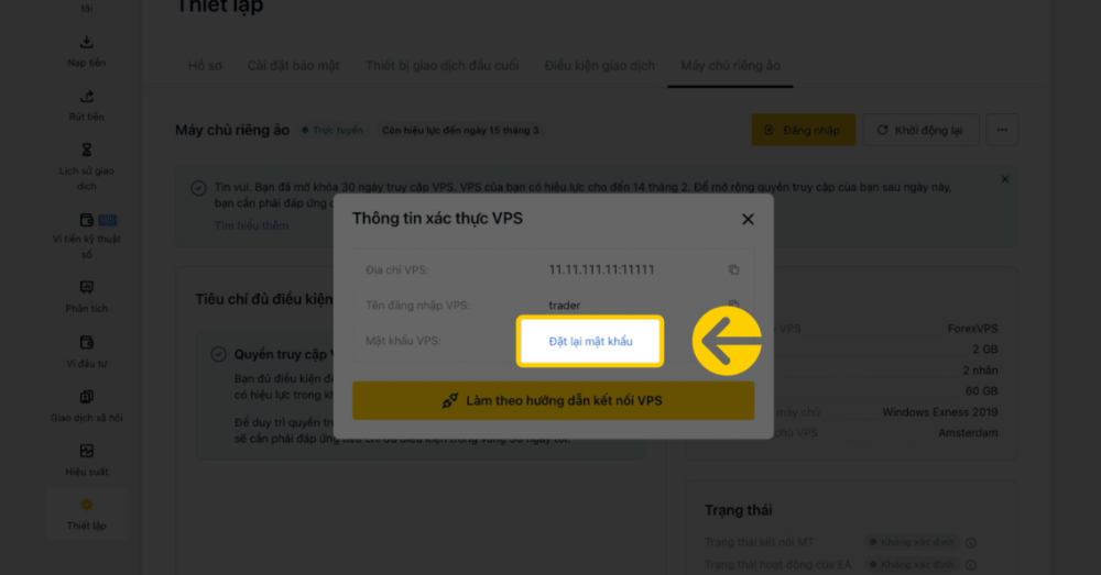 Hướng dẫn chi tiết cách xử lý khi quên mật khẩu VPS Exness năm 2025 6 Tùy chọn đặt lại mật khẩu