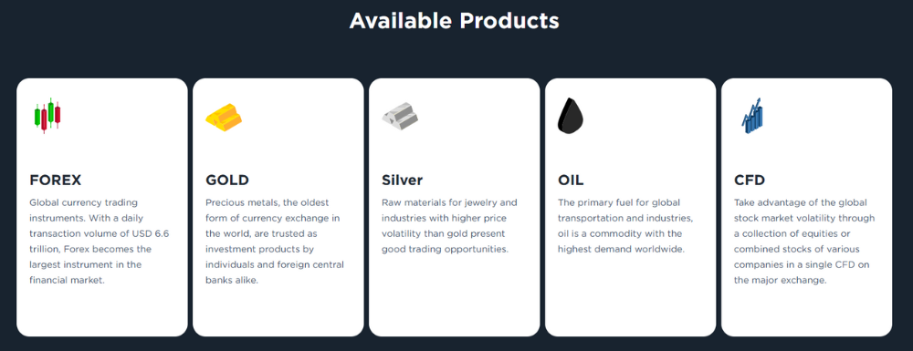 Sàn Valutrades có uy tín không? Đánh giá sàn Valutrades mới nhất 2025 3 các sản phẩm sàn valutrades