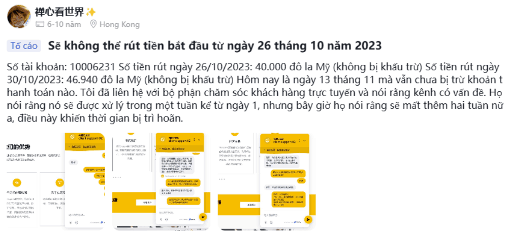 Sàn Prospero có lừa đảo không? Đánh giá sàn Prospero chi tiết 2025 6 khách hàng gặp khó khăn trong việc rút tiền