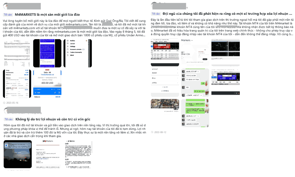 Tố cáo sàn M4Markets