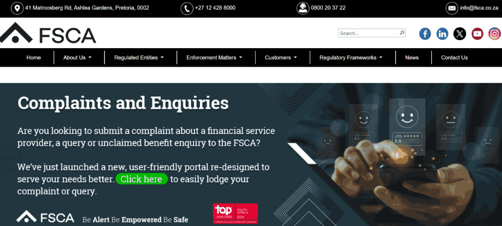 Giấy phép FSCA là gì? TOP 3 sàn Forex được cấp giấy phép FSCA 2 Website FSCA