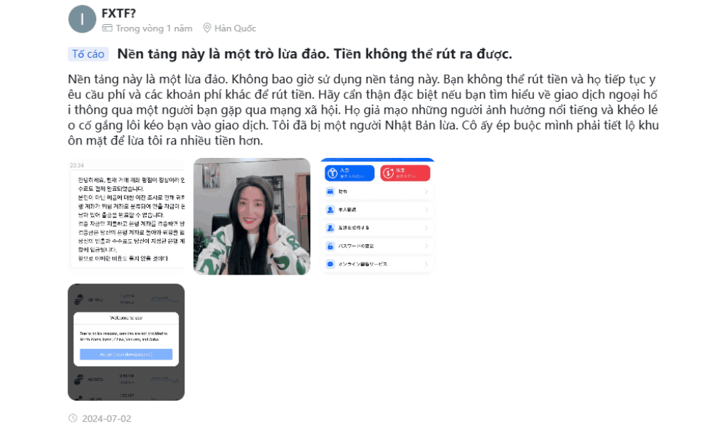Sàn FXTF có uy tín không? Đánh giá ưu và nhược điểm sàn FXTF 2025 4 Tố cáo từ nhà đầu tư