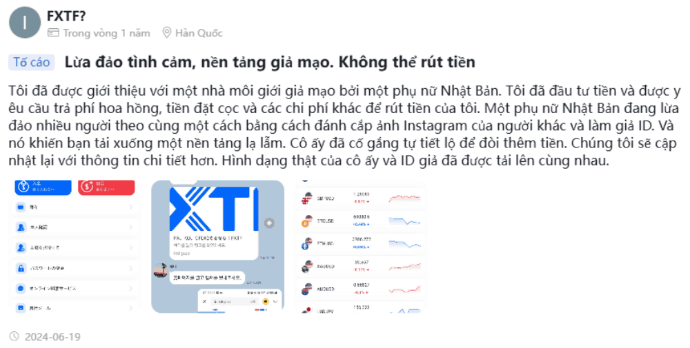 Sàn FXTF có uy tín không? Đánh giá ưu và nhược điểm sàn FXTF 2025 5 Tố cáo từ nhà đầu tư 2