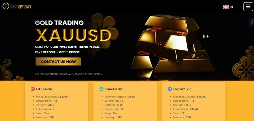 Website sàn First OptionFX