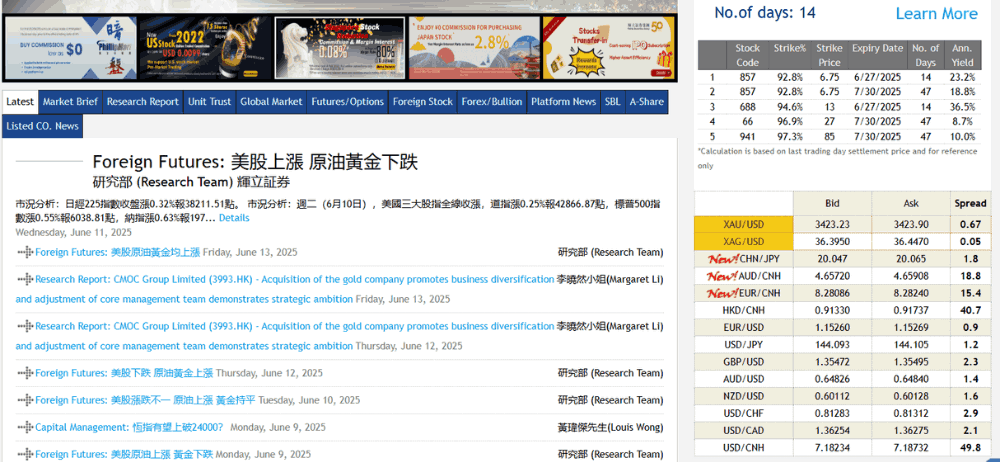 Các sản phẩm sàn phillip securities