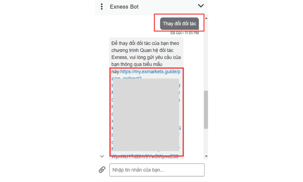 1 lot vàng được backcom bao nhiêu tiền trên sàn Exness? 3 Nhắn tin với Exness Bot