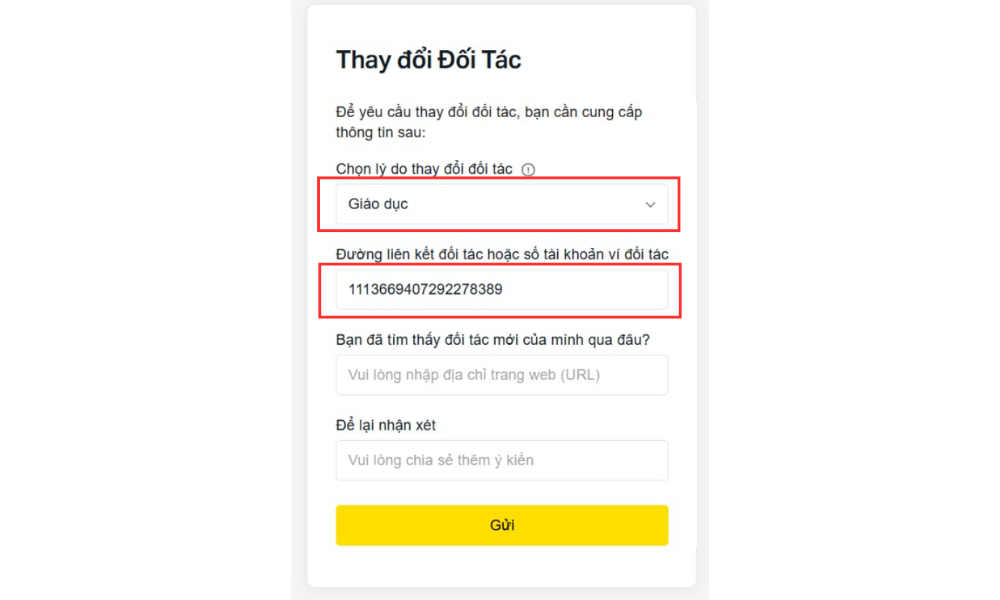1 lot vàng được backcom bao nhiêu tiền trên sàn Exness? 4 Nhập thông tin và mã đối tác