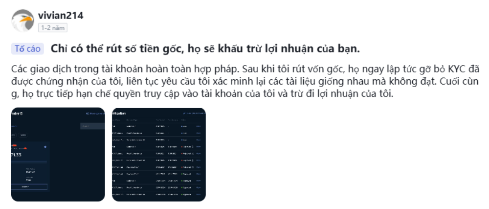 Nhà đầu tư không thể rút lợi nhuận