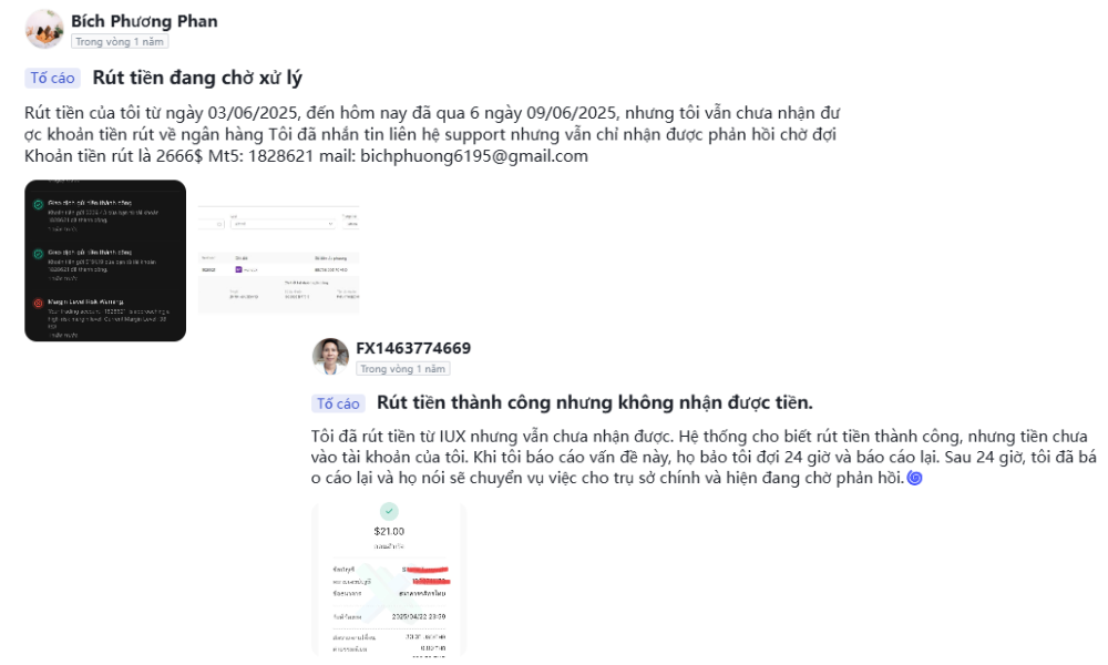 Sàn IUX có phải sàn lừa đảo không? Cảnh báo scam sàn IUX 4 Sàn IUX không cho nhà đầu rút tiền