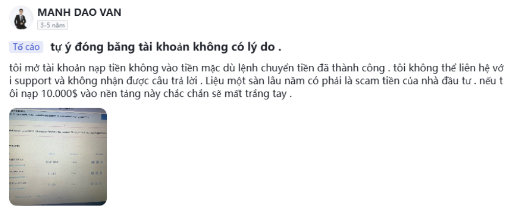Sàn RoboForex tự ý đóng băng tài khoản