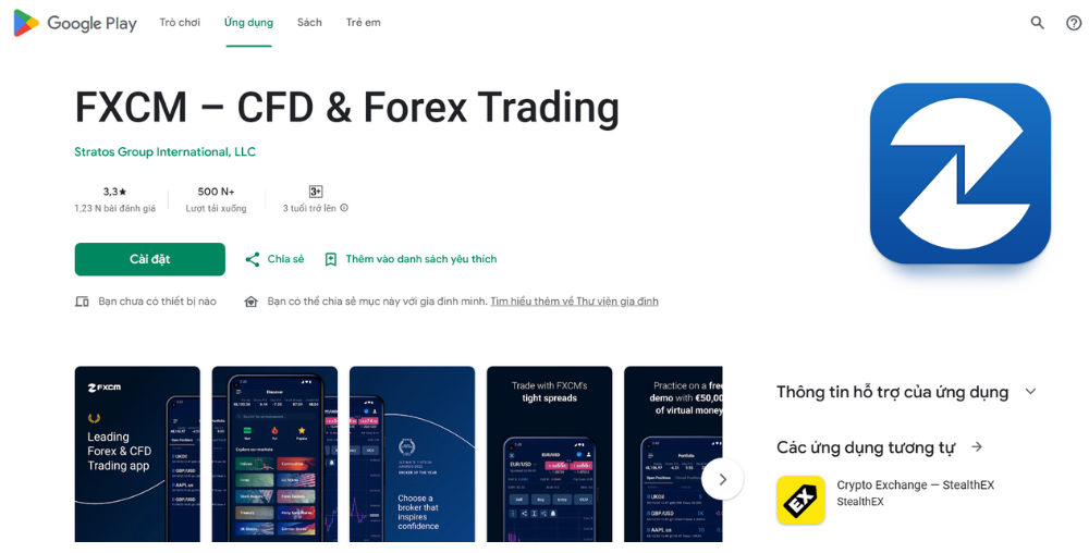 Tìm kiếm app FXCM