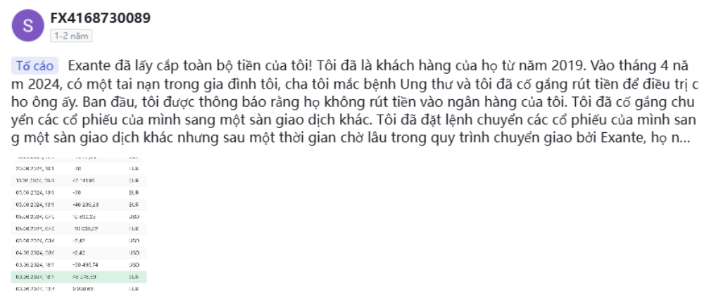 Tố cáo lừa đảo từ nhà đầu tư