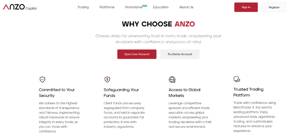 Sàn Anzo capital có uy tín không? Đánh giá sàn Anzo capital năm 2025 4 Ưu điểm sàn anzo capital