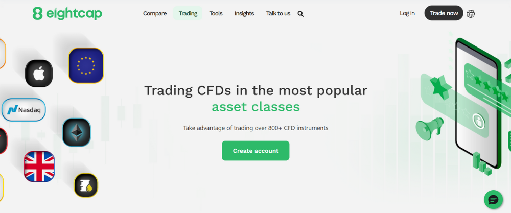 danh mục sản phẩm sàn eightcap