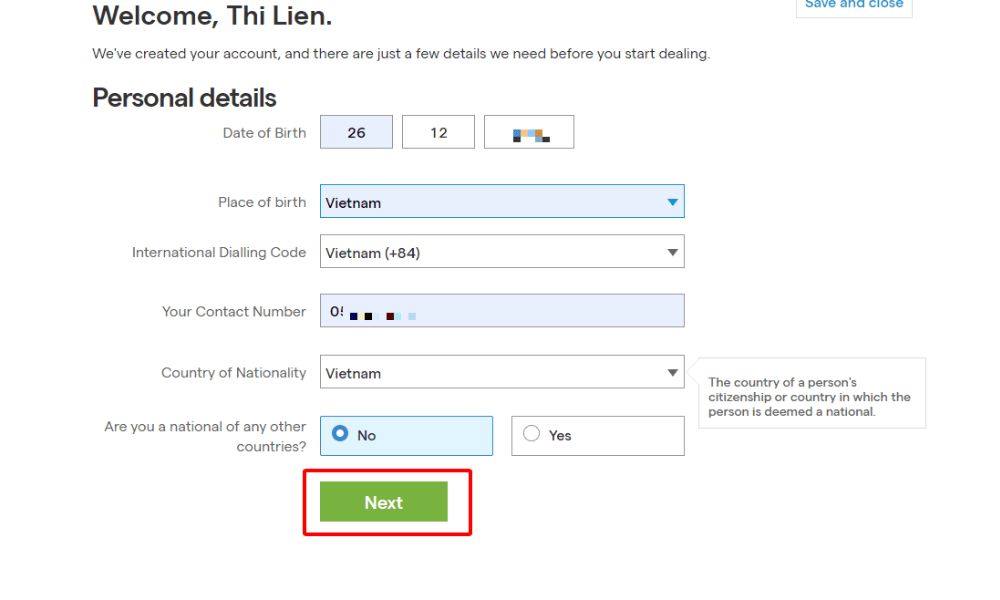 Hướng dẫn chi tiết cách mở tài khoản sàn IG Markets 4 Bổ sung thông tin