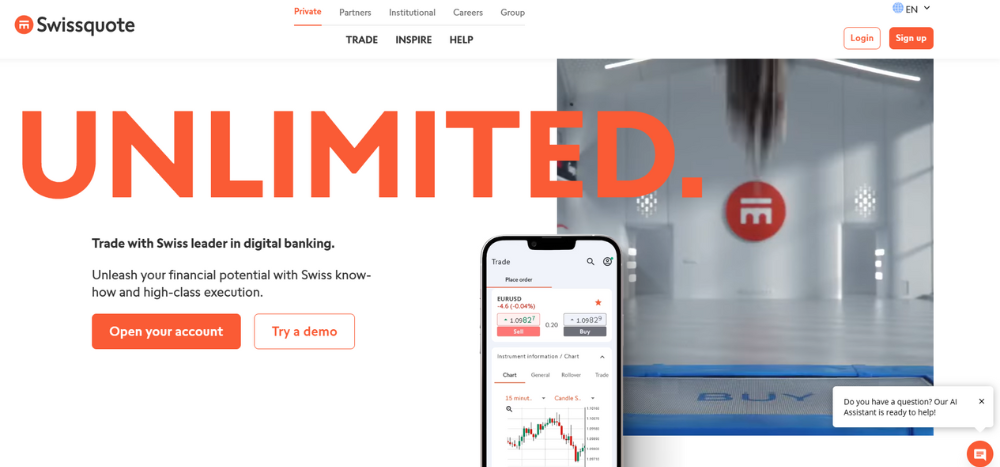 Hướng dẫn chi tiết mở tài khoản sàn Swissquote 2 Truy cập vào trang web chính thức