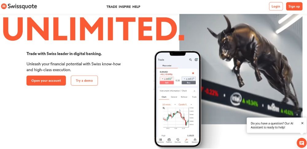 So sánh sàn Dukascopy Bank và Swissquote mới nhất 2025 3 Giao diện website sàn Swissquote