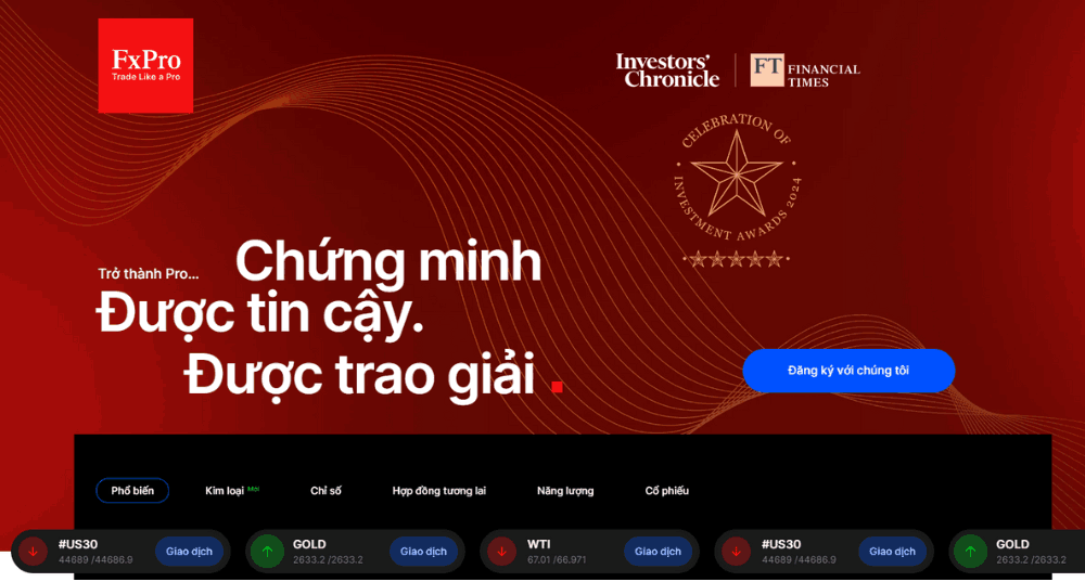 Giới thiệu tổng quan sàn FxPro