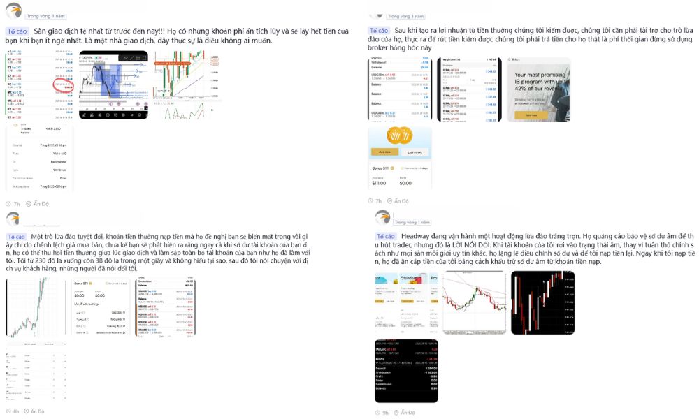 Phản hồi từ người dùng sàn Headway