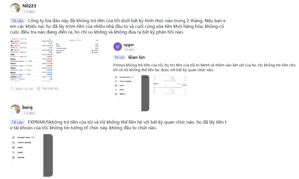 Các đánh giá tiêu cực từ nhà đầu tư