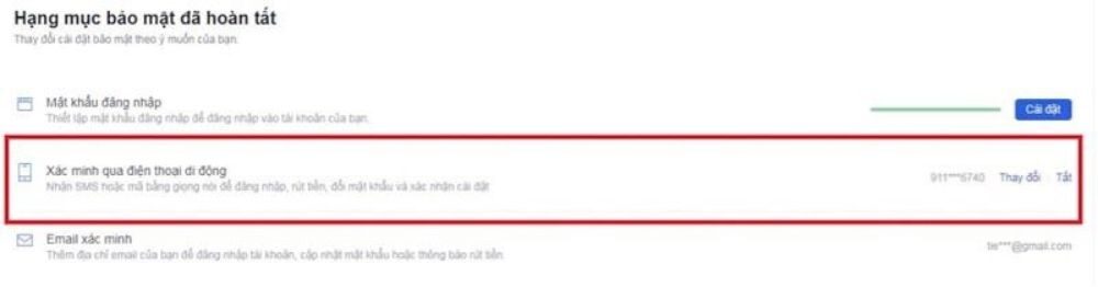 Đăng ký xác minh qua điện thoại