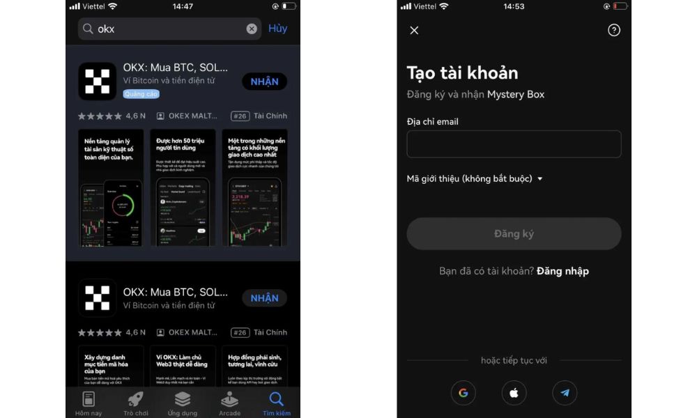 Tải ứng dụng okx và đăng ký