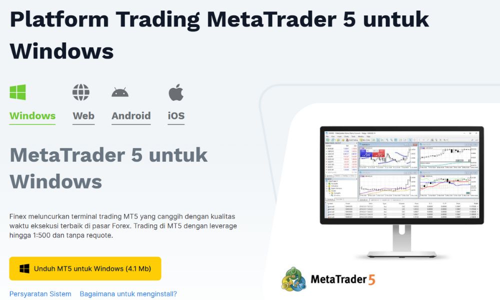 nền tảng mt5 sàn finex
