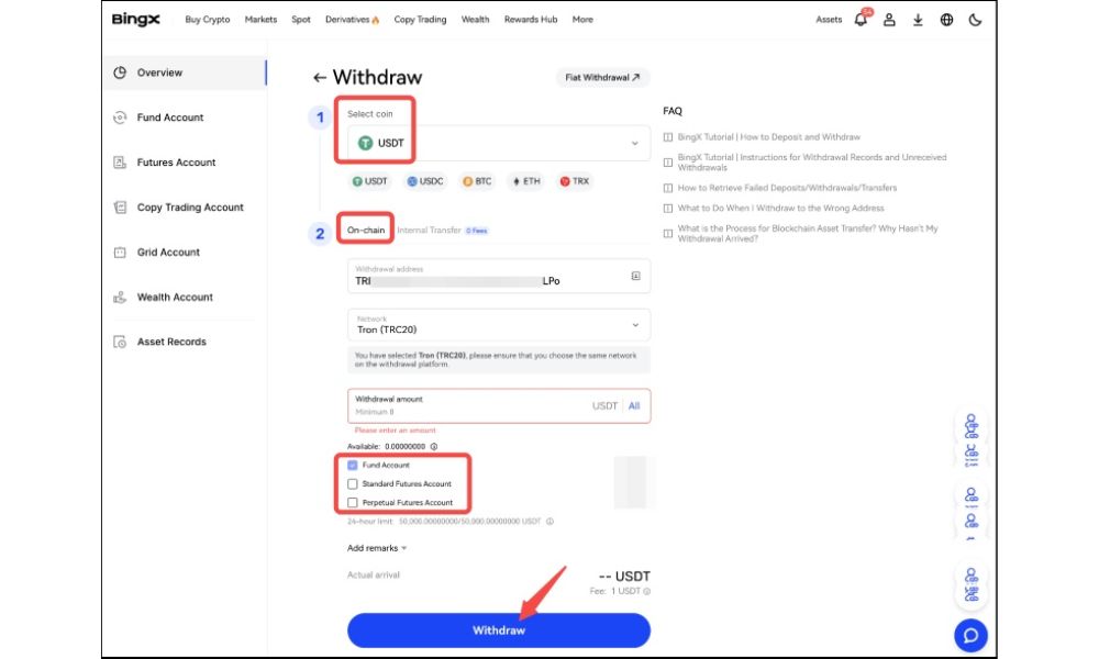Hướng dẫn rút tiền từ sàn BingX mới nhất năm 2025 3 Rút tiền On Chain
