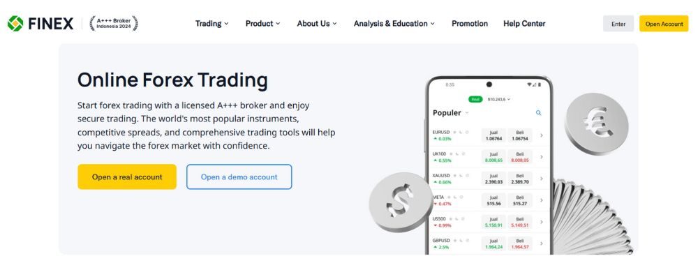 sản phẩm tại sàn finex