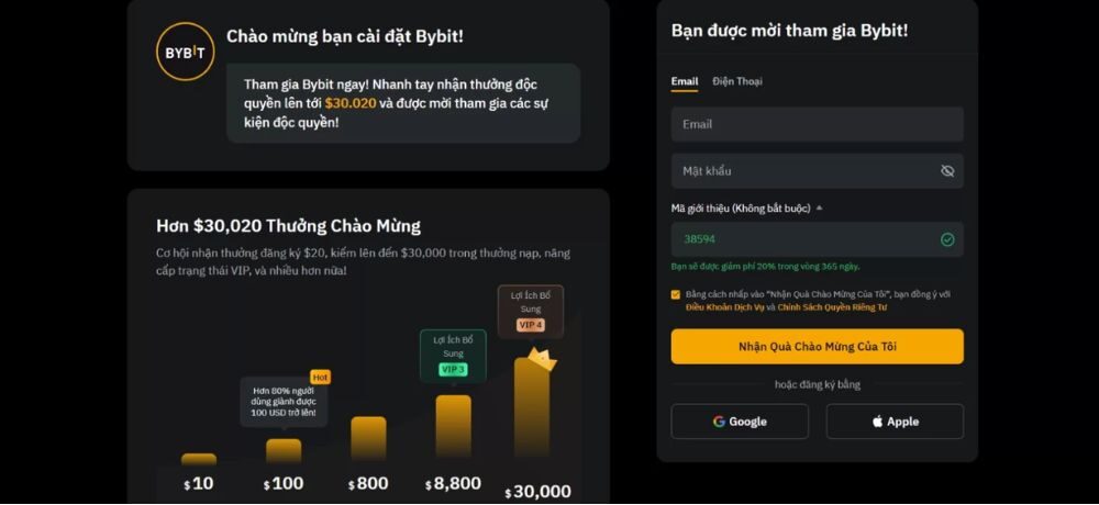 Truy cập vào website sàn Bybit