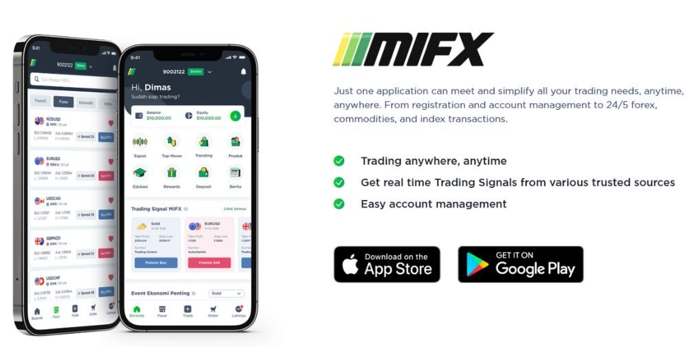 ứng dụng giao dịch MIFX
