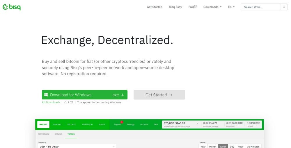 Website sàn Bisq