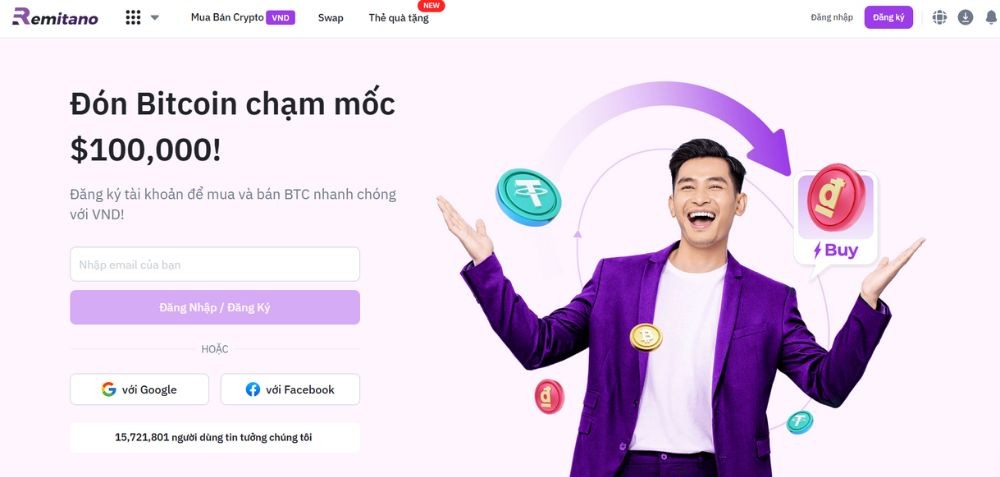 Website sàn Remitano
