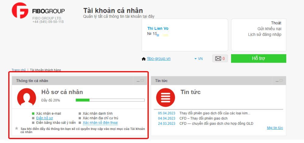 Hoàn thiện hồ sơ cá nhân