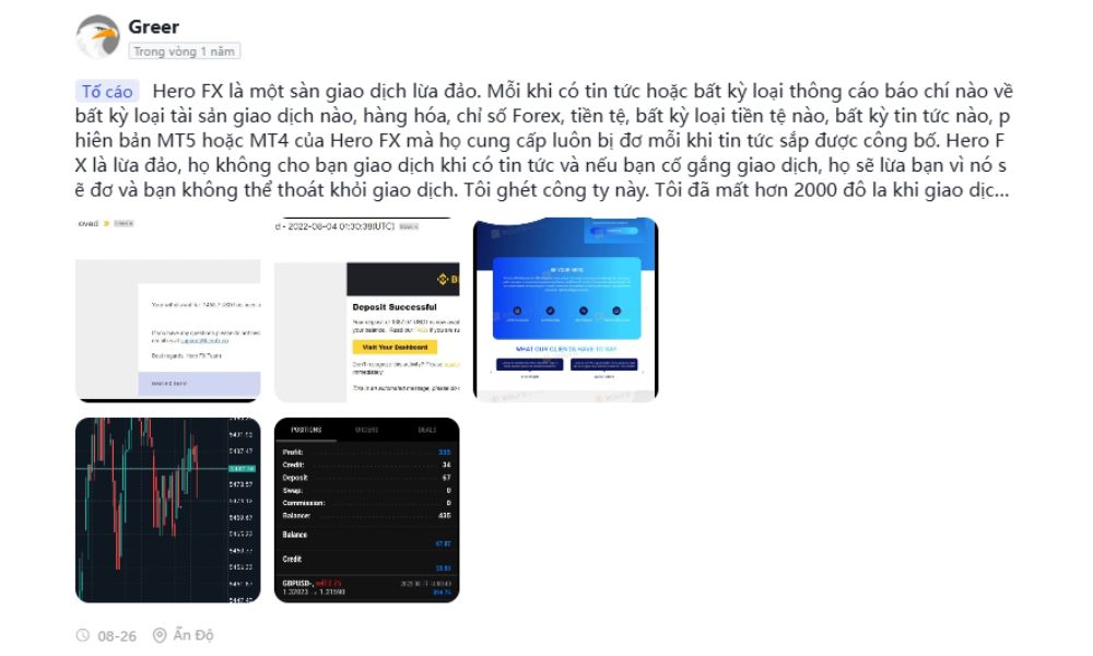 Sàn Hero FX có lừa đảo không? Đánh giá chi tiết sàn Hero FX 4 dấu hiệu lừa đảo tại sàn hero fx