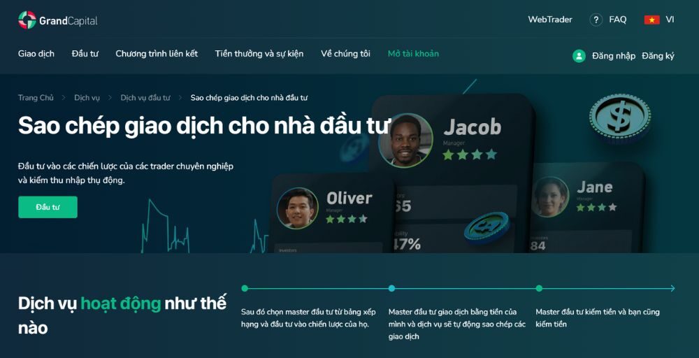 dịch vụ đầu tư tại sàn grand capital