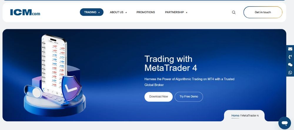 nền tảng giao dịch mt4 tại sàn icm