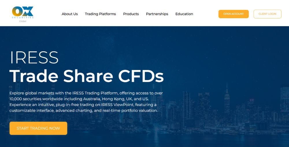 nền tảng iress tại sàn ox securities