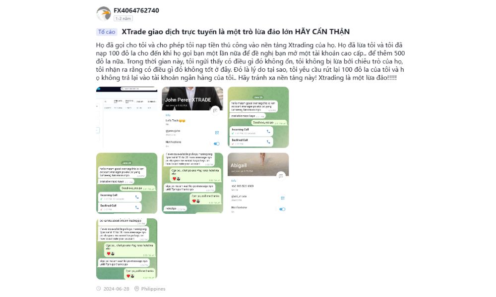 nhà đầu tư không thể rút tiền tại sàn