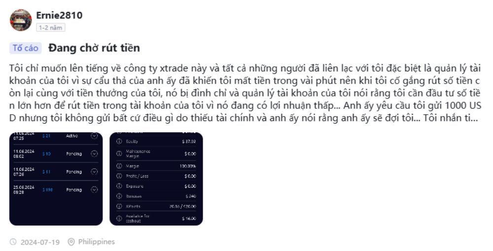 những dấu hiệu scam liên tiếp từ sàn