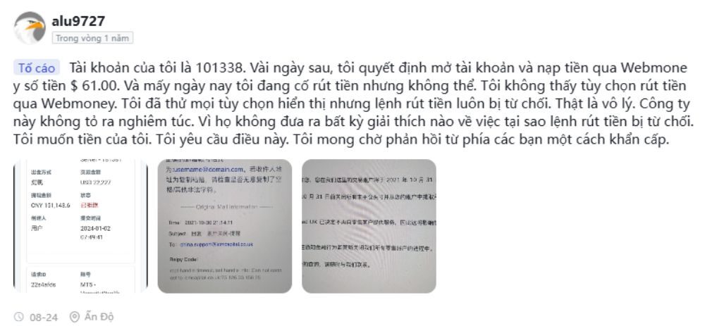 sàn icm ko cho phép nhà đầu tư rút tiền